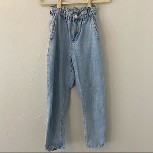Zara paper bag waist straight leg jean​​​​​​​​​​​​​​​​​​​​​​​​​​​​​​​​​​